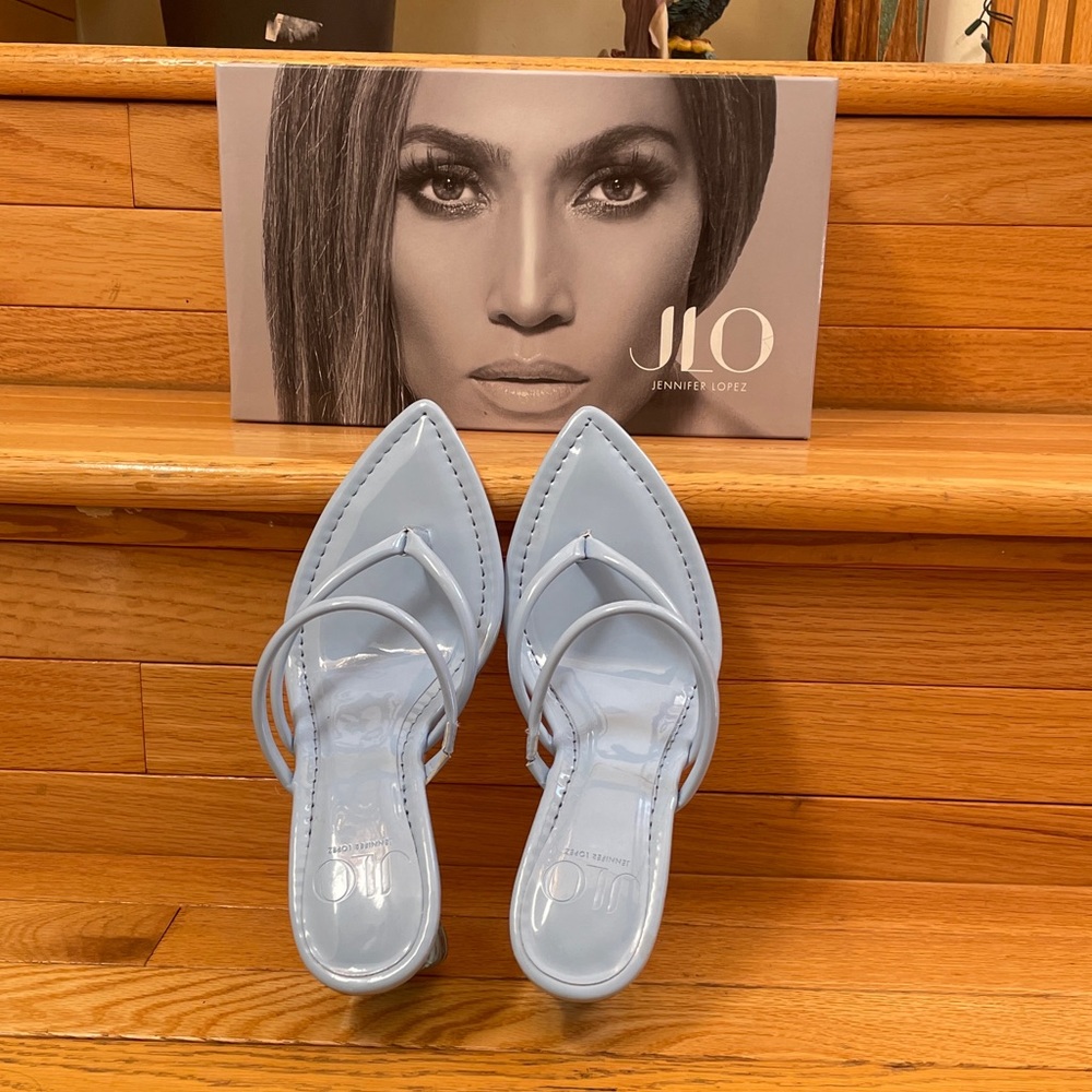 NWT JLO Sky Blue Glass Heels Size 8M